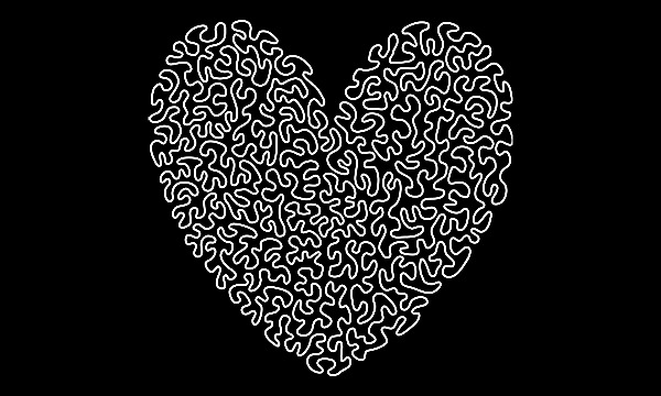 Detail návrhu Ameba tričko bílé srdce
