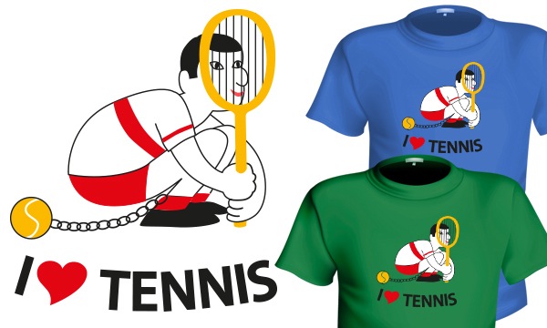 Detail návrhu I love tennis