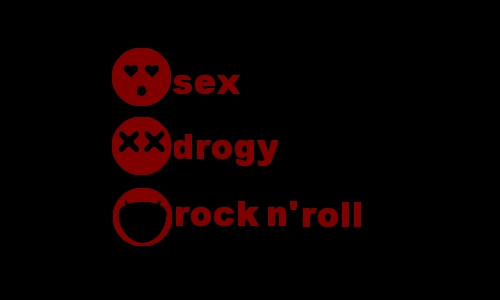 Detail návrhu Sex,drogy a rock&roll