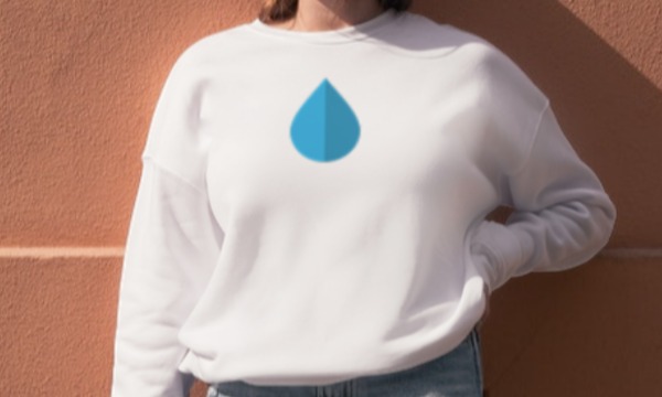 Detail návrhu Dizajn trička s kvapkou vody