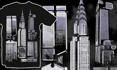Detail návrhu Vystřihovánka NY city