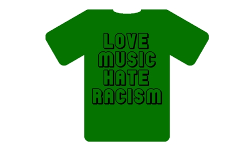 Detail návrhu LOVE music HATE racism